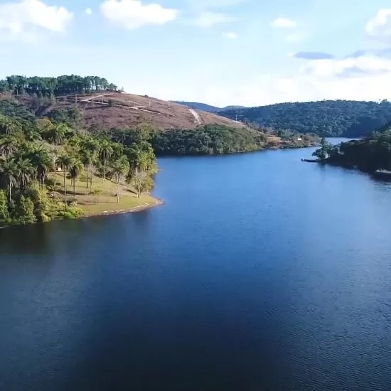 Represa cercada por mata nativa